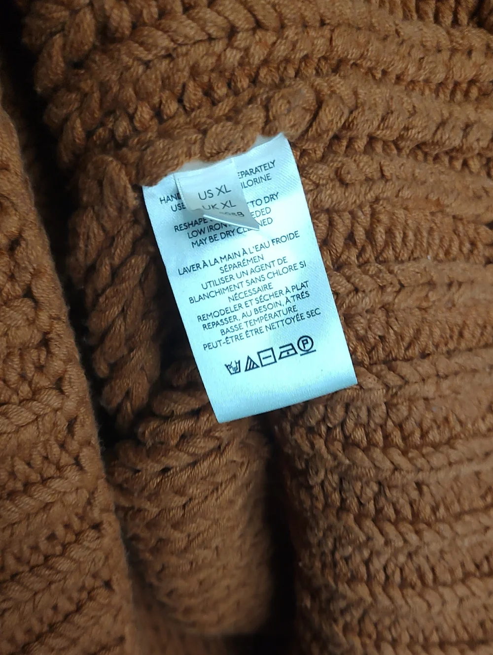 Free People My Only Sunshine Chunky Knit Crochet Oversized Sweater Size XL